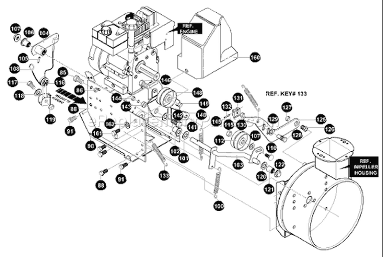 Page H Diagram and Parts List for ST724 ST 724 1996-01 Husqvarna Snow Blower