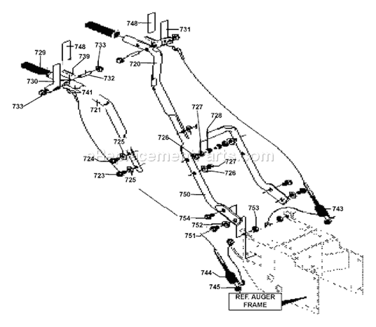 Page J Diagram and Parts List for ST824E ST 824 E 1998-02 Husqvarna Snow Blower