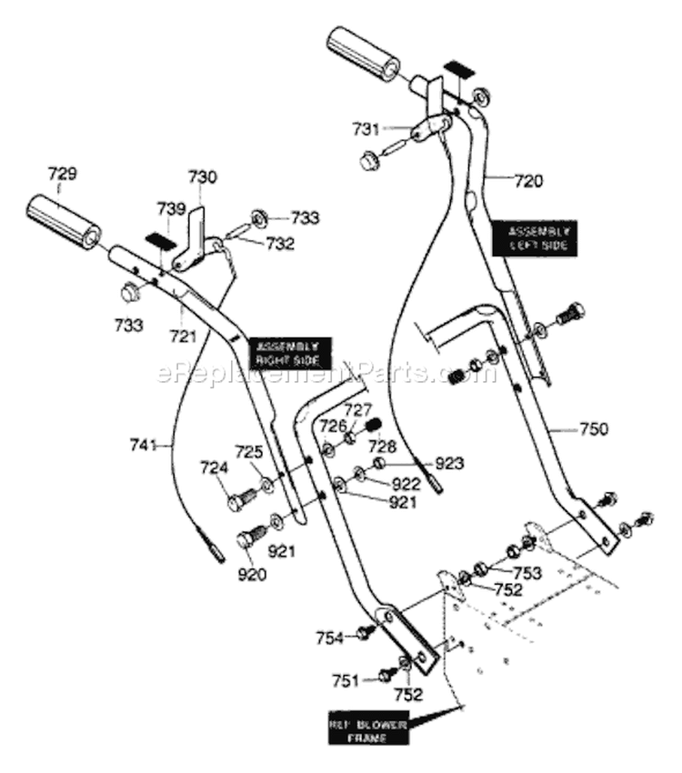 Page L Diagram and Parts List for ST826E ST 826 E 1995-01 Husqvarna Snow Blower