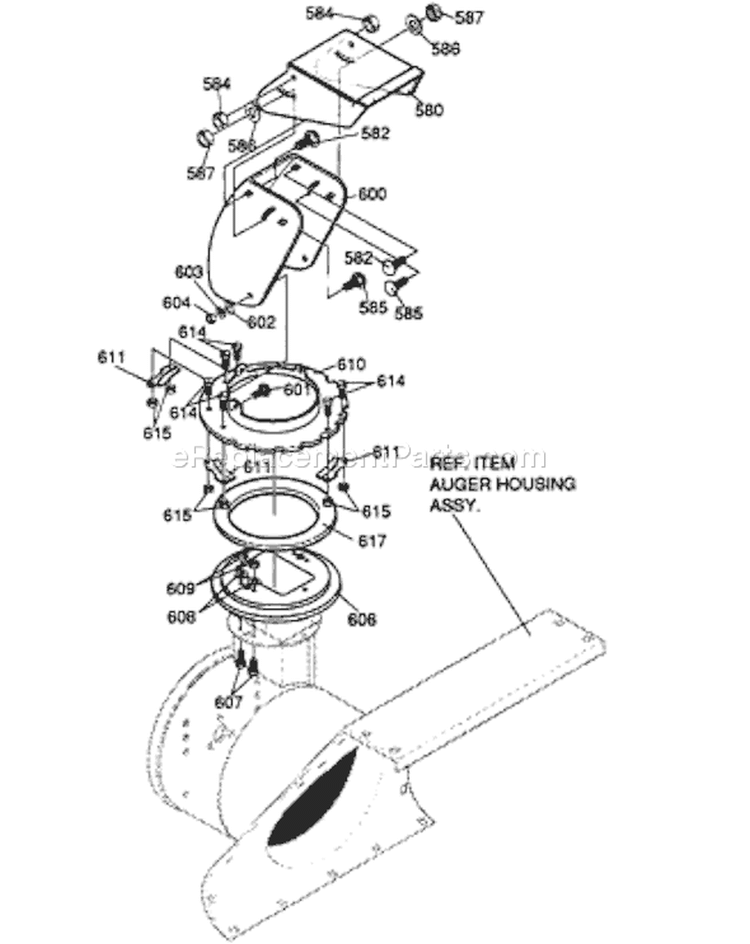 Page E Diagram and Parts List for ST826E ST 826 E 1995-01 Husqvarna Snow Blower