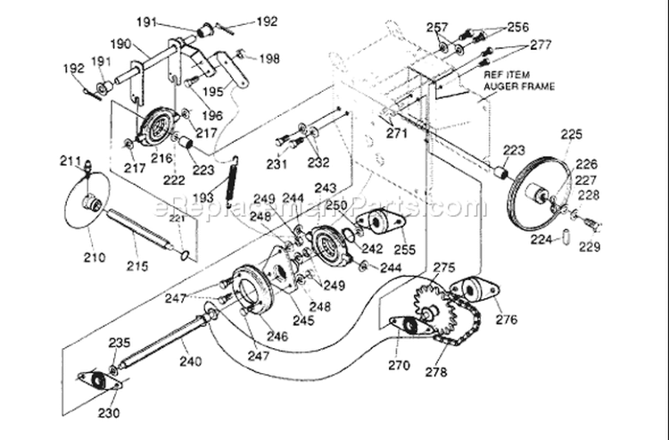 Page G Diagram and Parts List for ST826E ST 826 E 1995-01 Husqvarna Snow Blower