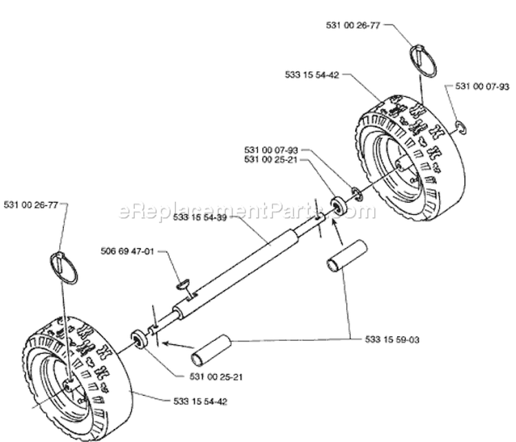 Page L Diagram and Parts List for ST926 ST 926 1996-12 Husqvarna Snow Blower