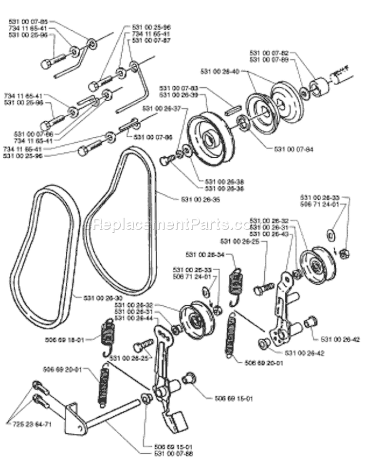 Page H Diagram and Parts List for ST926 ST 926 1996-12 Husqvarna Snow Blower