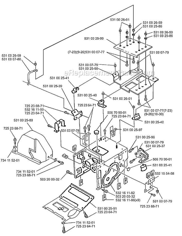 Page C Diagram and Parts List for ST926 ST 926 1999-10 Husqvarna Snow Blower