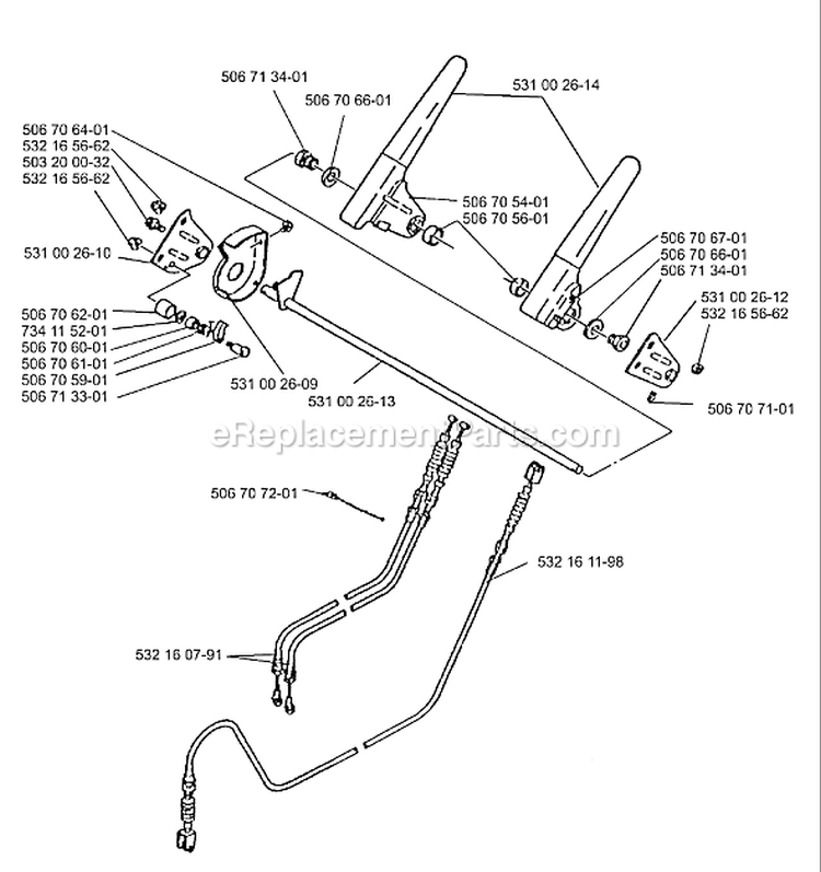 Page E Diagram and Parts List for ST926 ST 926 1999-10 Husqvarna Snow Blower