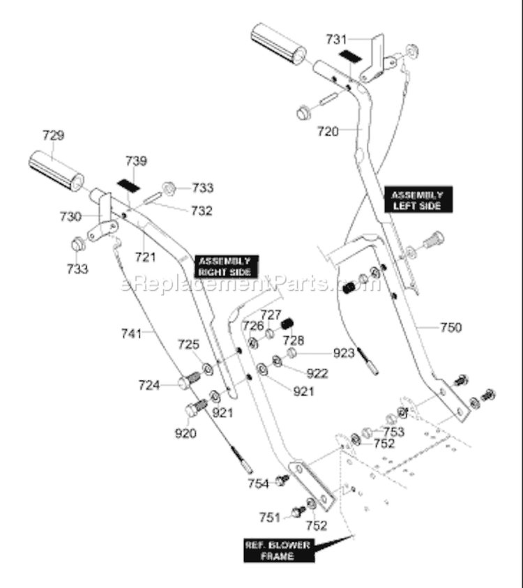 Page M Diagram and Parts List for ST927E ST 927 E 1996-01 Husqvarna Snow Blower