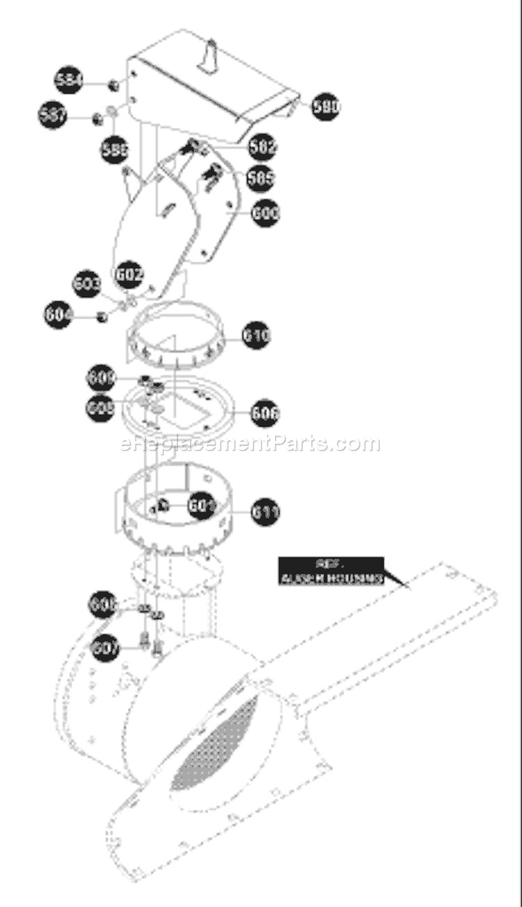 Page E Diagram and Parts List for ST927E ST 927 E 1996-01 Husqvarna Snow Blower