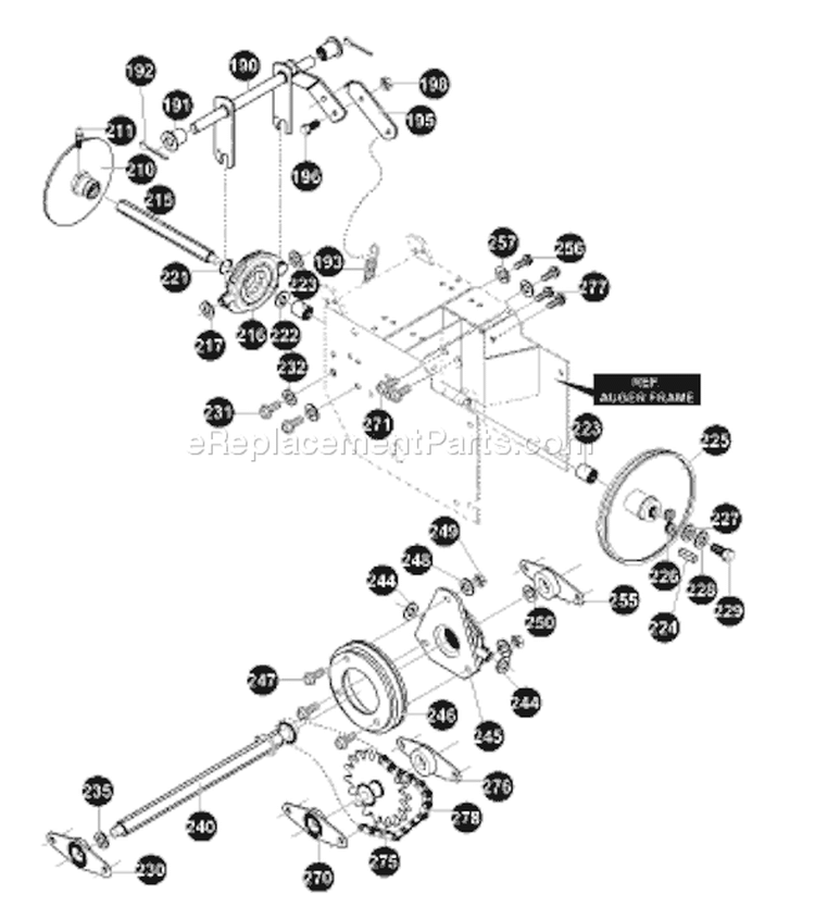Page H Diagram and Parts List for ST927E ST 927 E 1996-01 Husqvarna Snow Blower