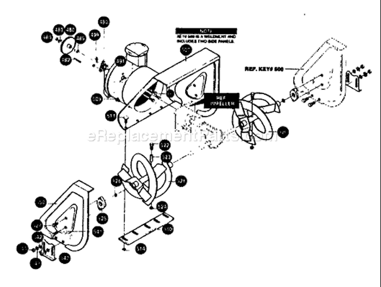 Page A Diagram and Parts List for ST927E ST 927 E 1998-01 Husqvarna Snow Blower