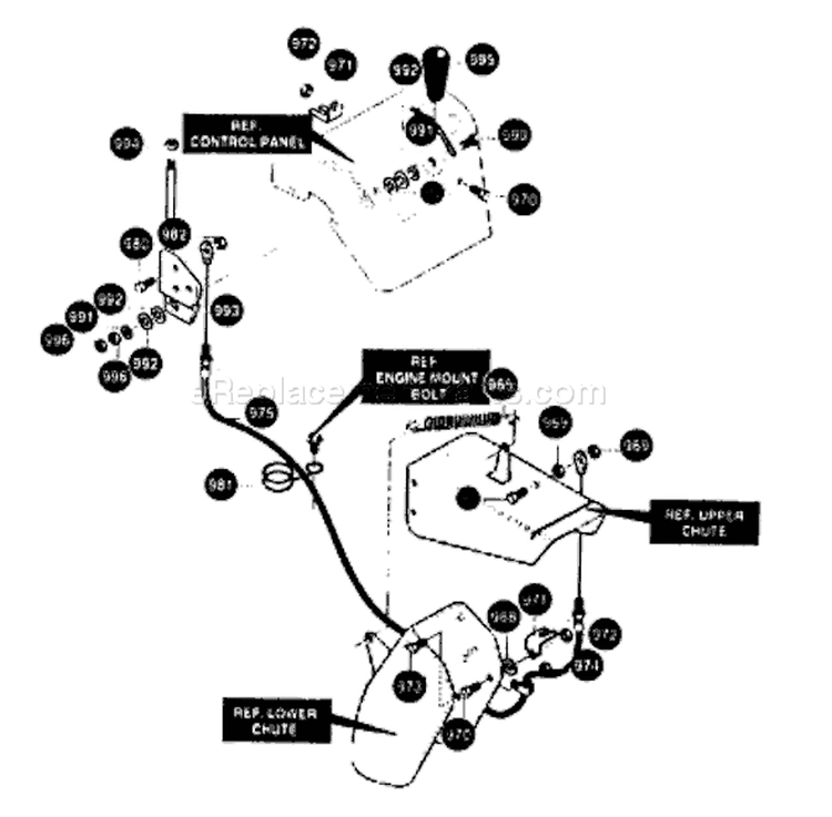 Page M Diagram and Parts List for ST927E ST 927 E 1998-01 Husqvarna Snow Blower