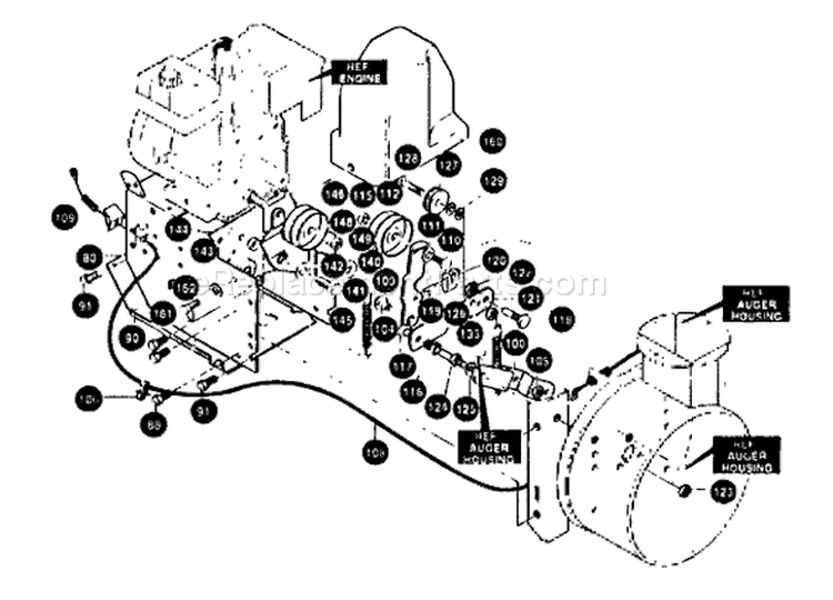 Page H Diagram and Parts List for ST927E ST 927 E 1998-01 Husqvarna Snow Blower