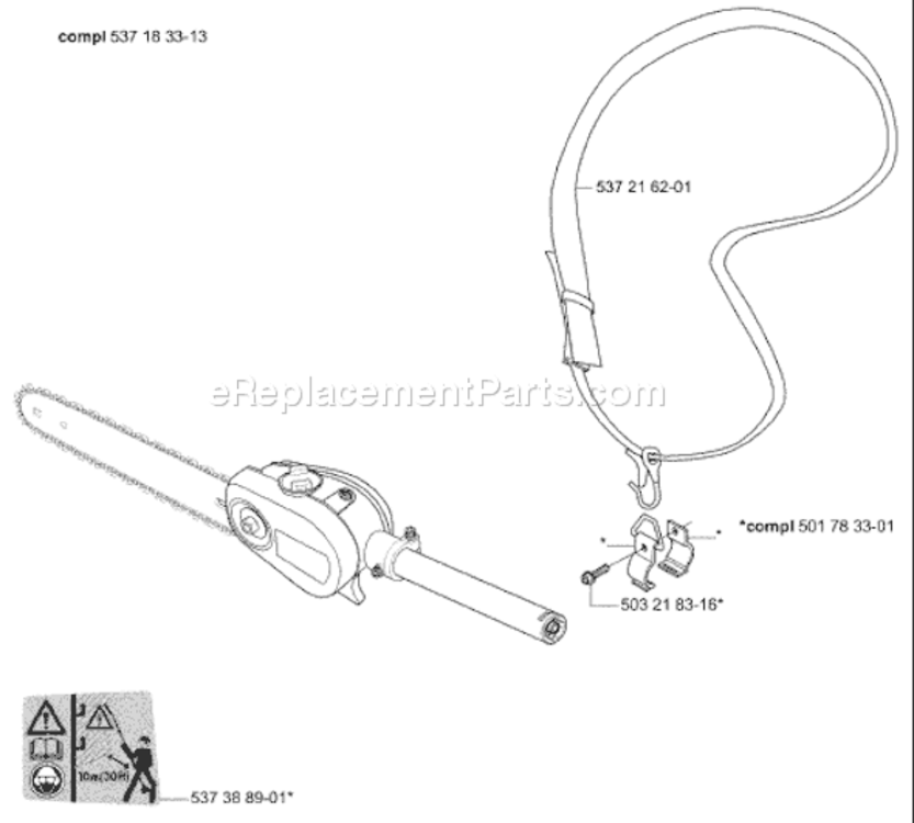 Page A Diagram and Parts List for SAW 2004-06 Husqvarna Pole Saw
