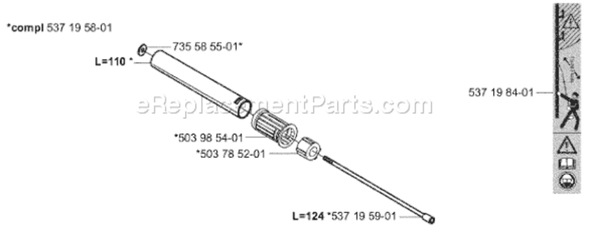 Page D Diagram and Parts List for SAW 2004-06 Husqvarna Pole Saw