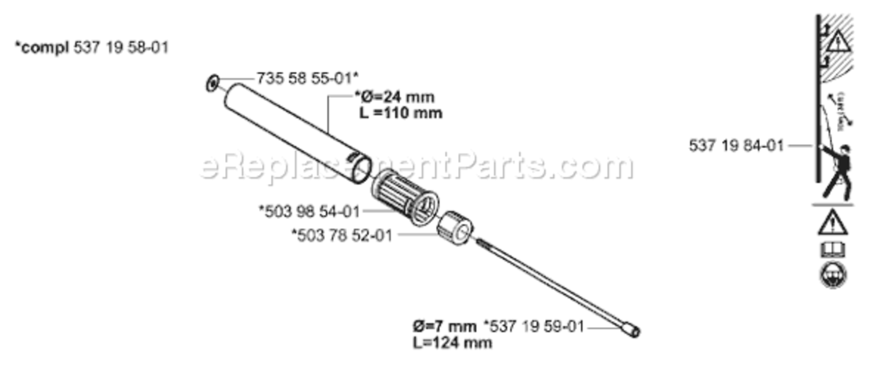 Page D Diagram and Parts List for SAW 2006-07 Husqvarna Pole Saw