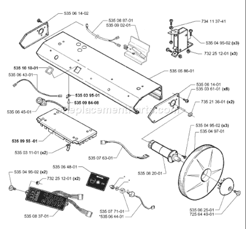 Page H Diagram and Parts List for SOLAR 2001-01 Husqvarna Lawn Mower