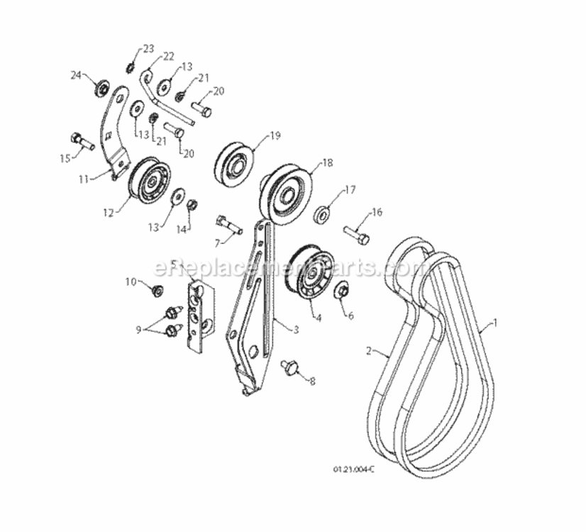 Chassis_Engine_Pulleys_A Diagram and Parts List for ST 2012-08 Husqvarna Snow Blower