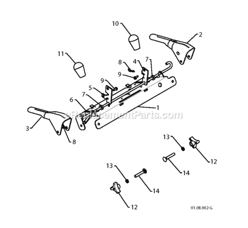 Handle_Controls_A Diagram and Parts List for ST 2012-08 Husqvarna Snow Blower