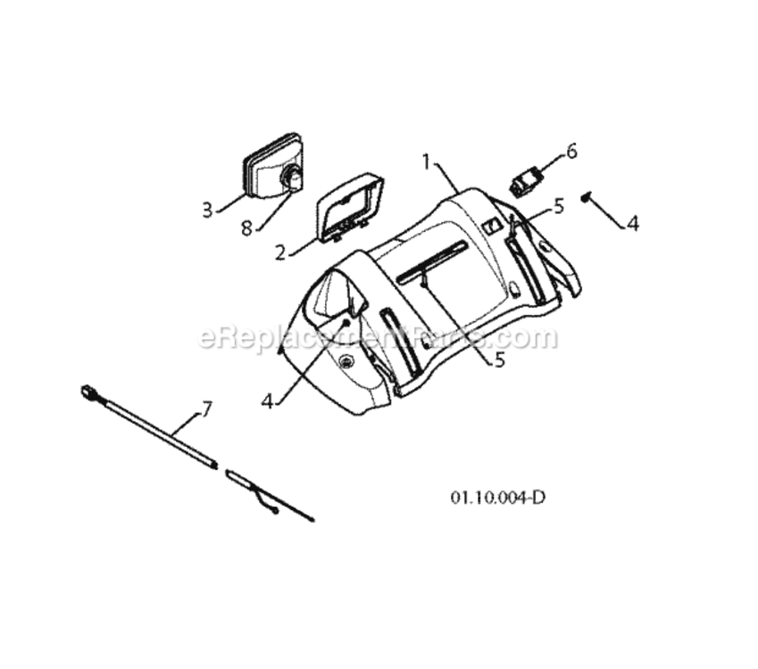 Handle_Controls_B Diagram and Parts List for ST 2012-08 Husqvarna Snow Blower