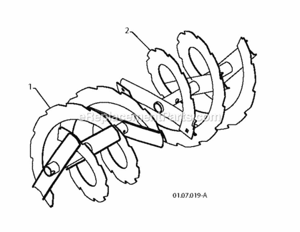 Auger_Housing_Impeller Diagram and Parts List for ST 2012-08 Husqvarna Snow Blower
