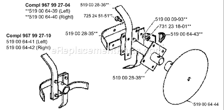 Page D Diagram and Parts List for T300 T 300 1995-08 Husqvarna Tiller
