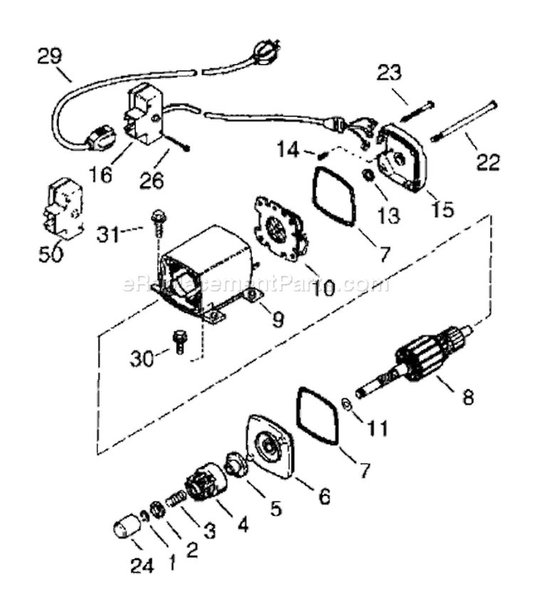 Page Q Diagram and Parts List for TEC 1997-04 Husqvarna Engine