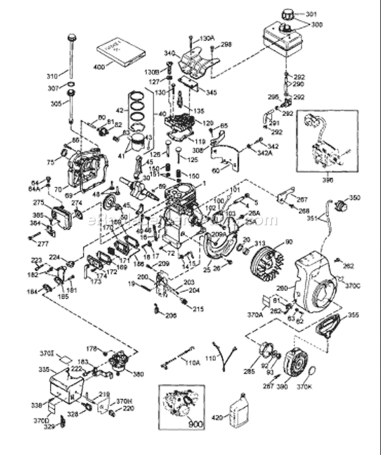 Page AJ Diagram and Parts List for TEC 1997-04 Husqvarna Engine