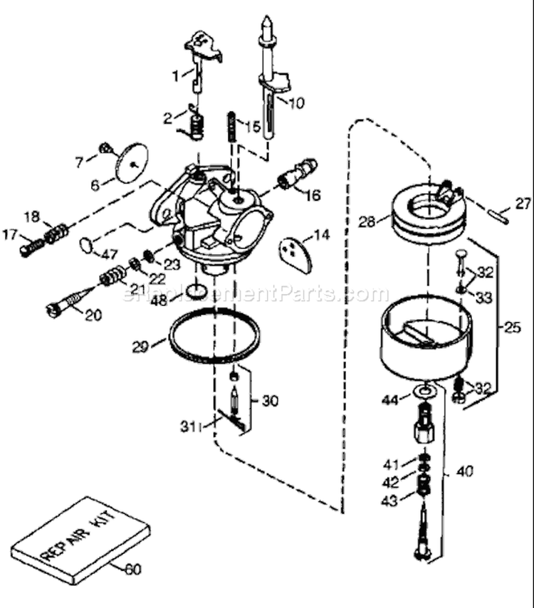 Page H Diagram and Parts List for TEC 1997-04 Husqvarna Engine