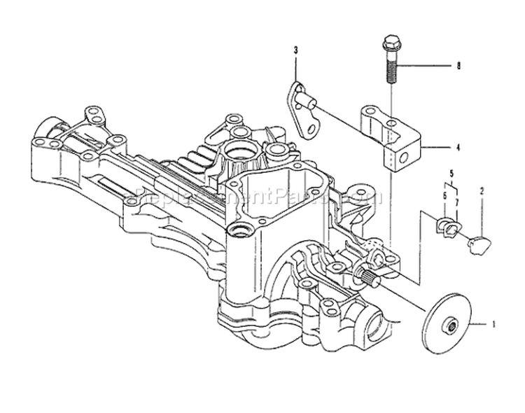 Page B Diagram and Parts List for K55J Tuff Torq  Transaxle Husqvarna Engine