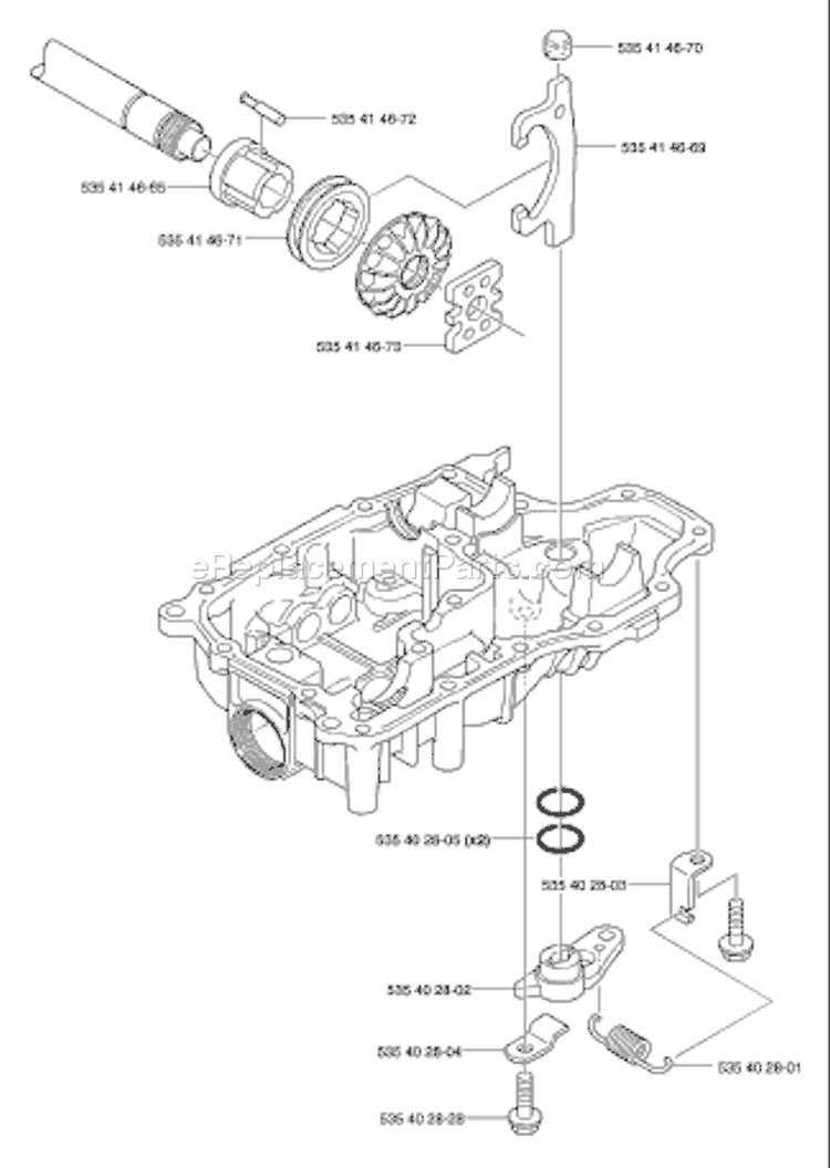 Page L Diagram and Parts List for K66 Tuff Torq K 66 Transmission 2002-06 Husqvarna Engine