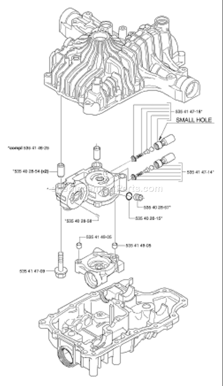Page E Diagram and Parts List for K66 Tuff Torq K 66 Transmission 2002-06 Husqvarna Engine