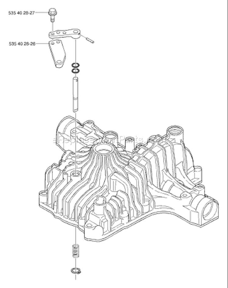 Page H Diagram and Parts List for K66 Tuff Torq K 66 Transmission 2002-06 Husqvarna Engine