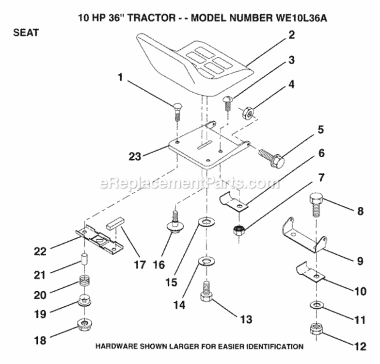 Page L Diagram and Parts List for WE10L36A 1993 Husqvarna Lawn Tractor