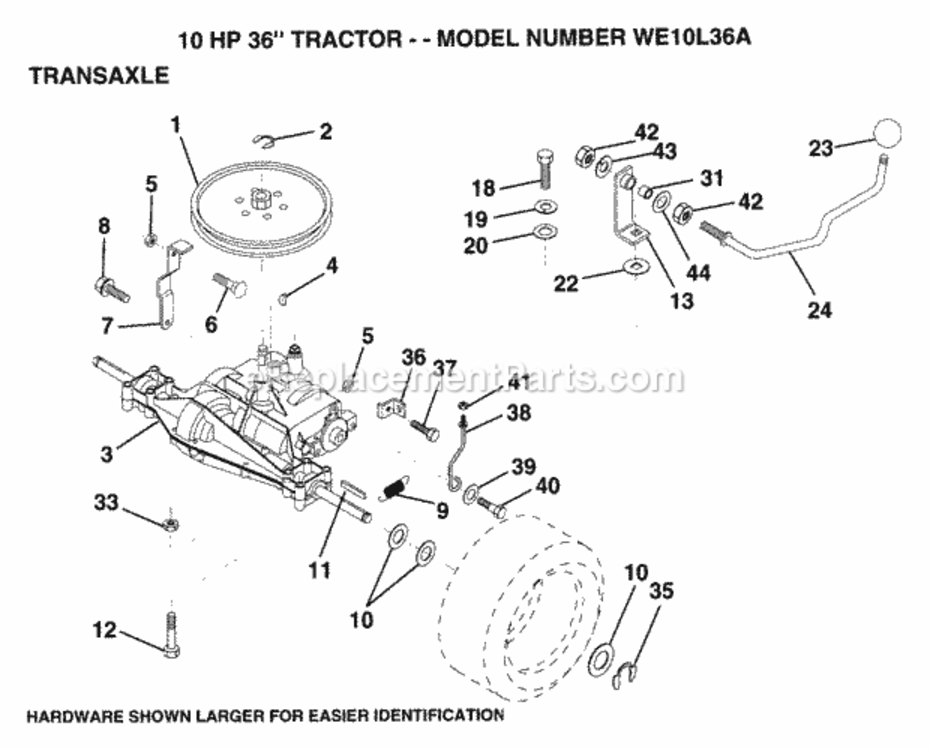 Page O Diagram and Parts List for WE10L36A 1993 Husqvarna Lawn Tractor