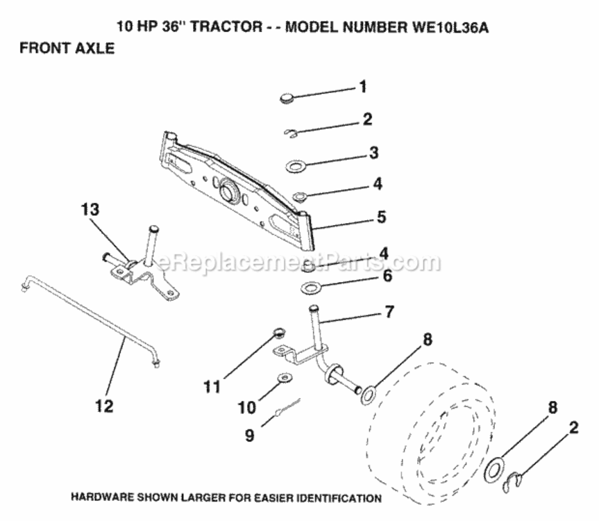 Page G Diagram and Parts List for WE10L36A 1993 Husqvarna Lawn Tractor