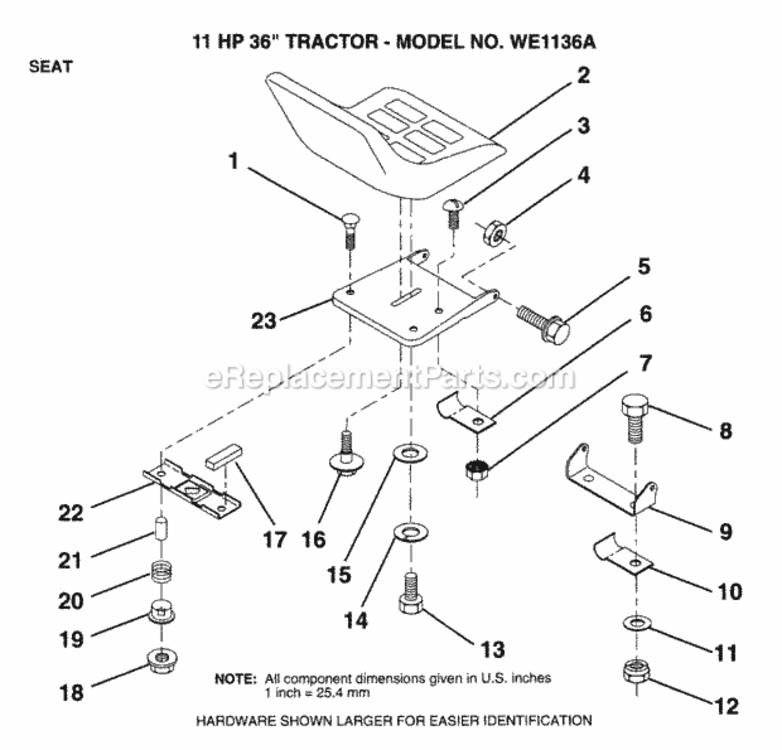 Page L Diagram and Parts List for WE1136A 1999 And Before Husqvarna Lawn Tractor