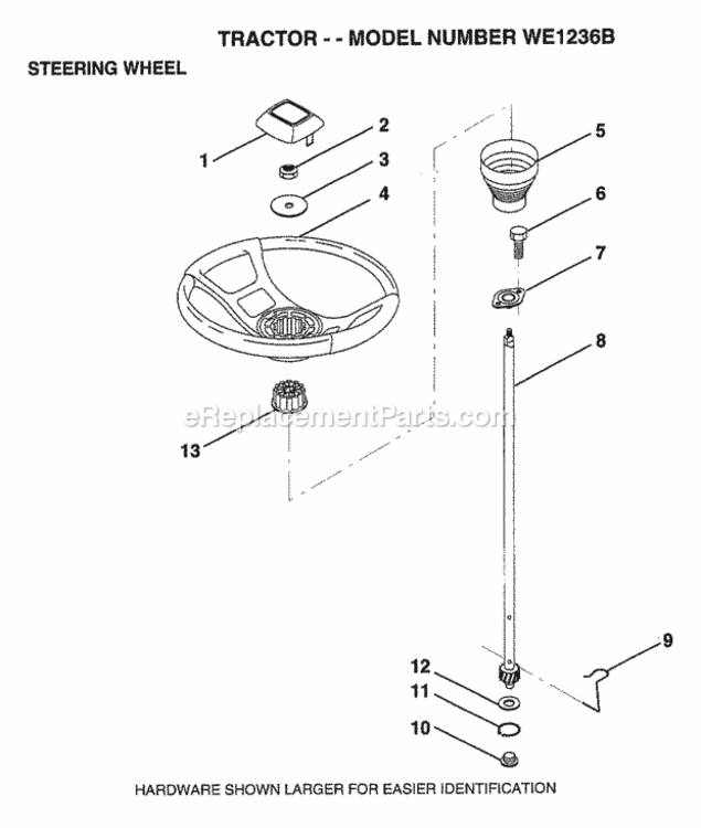 Page O Diagram and Parts List for WE1236B 1994 Husqvarna Lawn Tractor