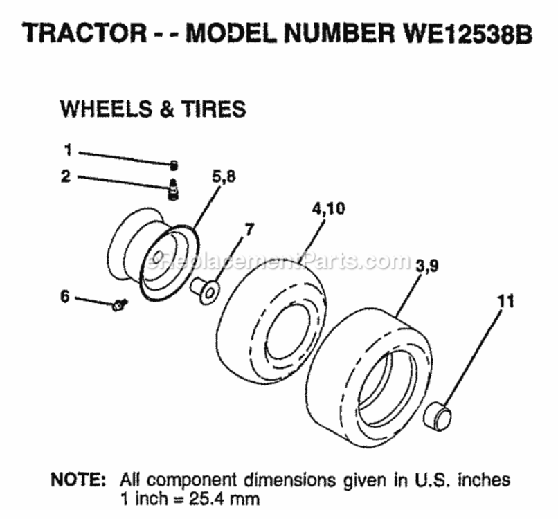 Page K Diagram and Parts List for WE12538B 1997 Husqvarna Lawn Tractor