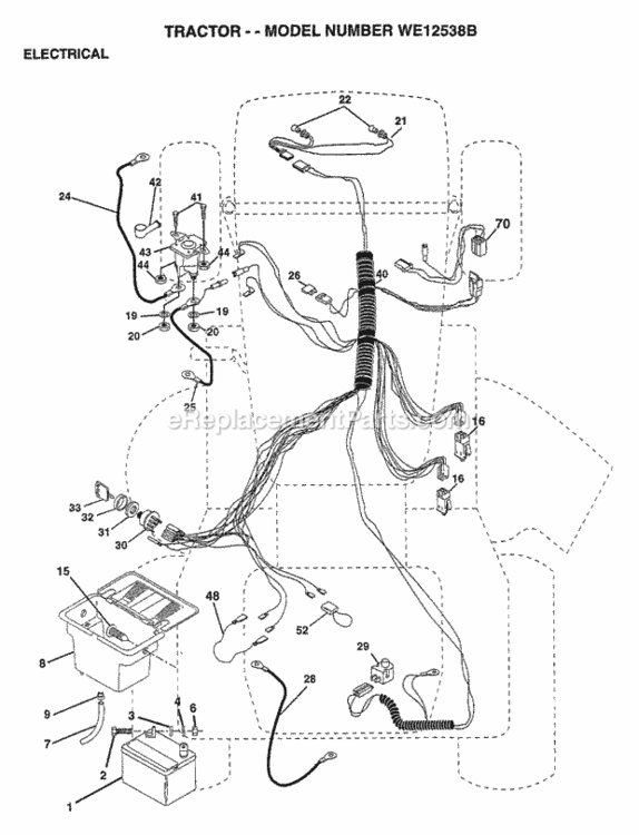 Page D Diagram and Parts List for WE12538B 1997 Husqvarna Lawn Tractor