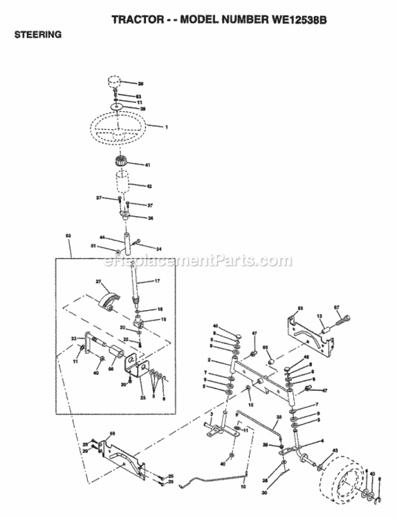 Page I Diagram and Parts List for WE12538B 1997 Husqvarna Lawn Tractor