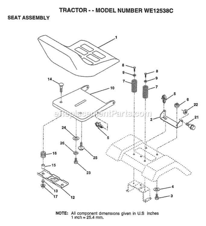 Page I Diagram and Parts List for WE12538C 1997 Husqvarna Lawn Tractor