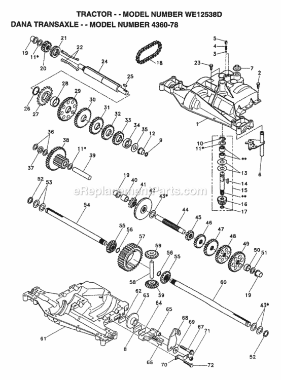 Page B Diagram and Parts List for WE12538D 1997 Husqvarna Lawn Tractor