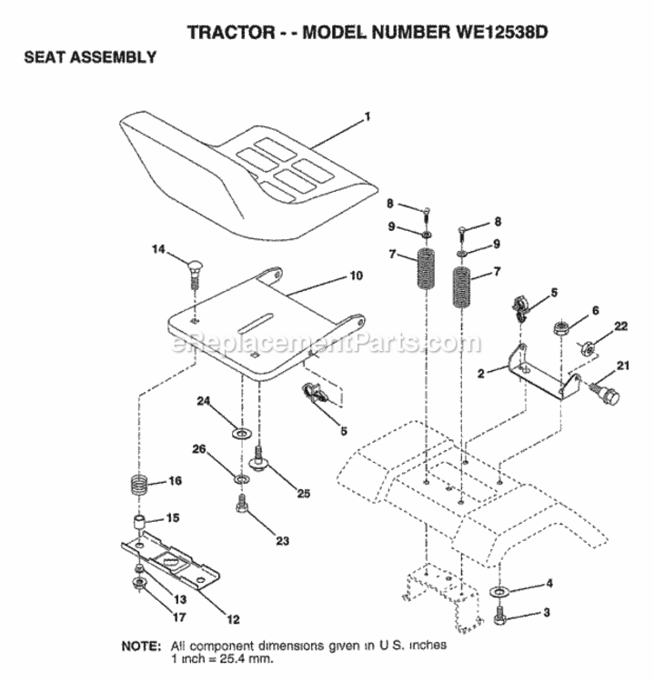 Page I Diagram and Parts List for WE12538D 1997 Husqvarna Lawn Tractor