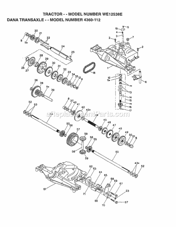 Page B Diagram and Parts List for WE12538E 1997 Husqvarna Lawn Tractor
