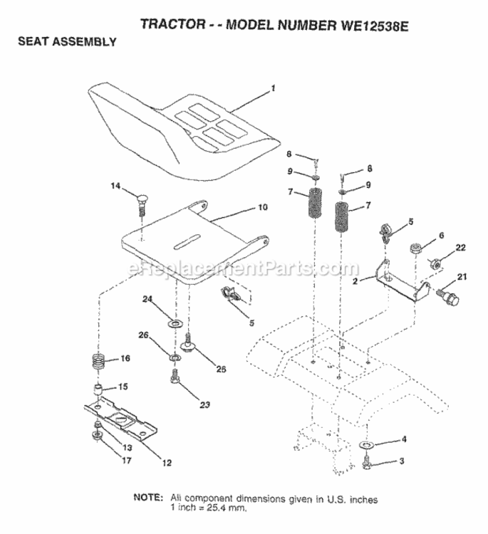 Page I Diagram and Parts List for WE12538E 1997 Husqvarna Lawn Tractor