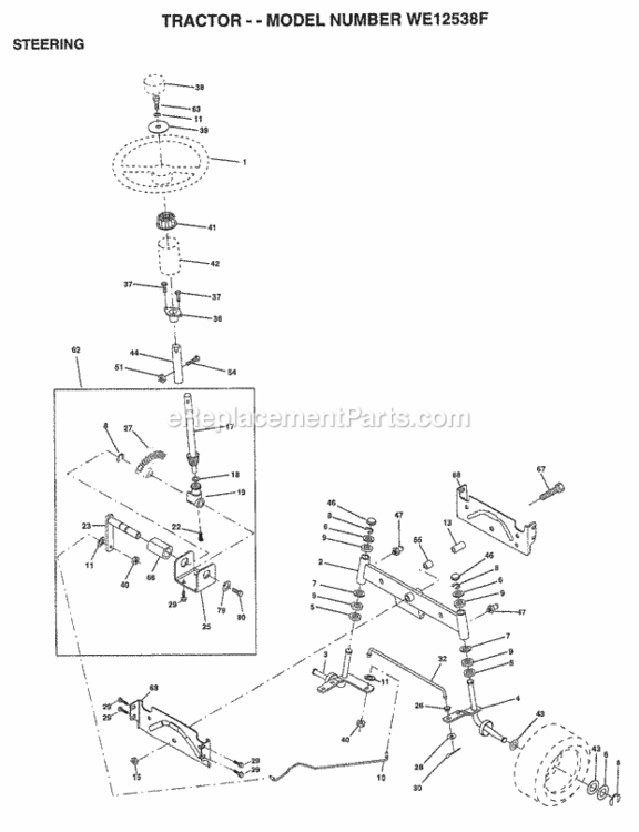 Page I Diagram and Parts List for WE12538F 1999 Husqvarna Lawn Tractor