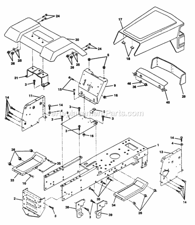 Page A Diagram and Parts List for WE125N38A 1999 And Before Husqvarna Lawn Tractor
