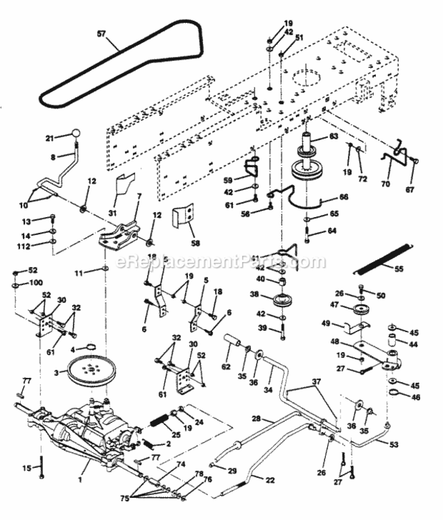 Page D Diagram and Parts List for WE125N38A 1999 And Before Husqvarna Lawn Tractor