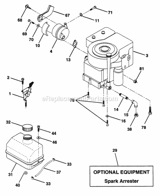 Page F Diagram and Parts List for WE125N38A 1999 And Before Husqvarna Lawn Tractor