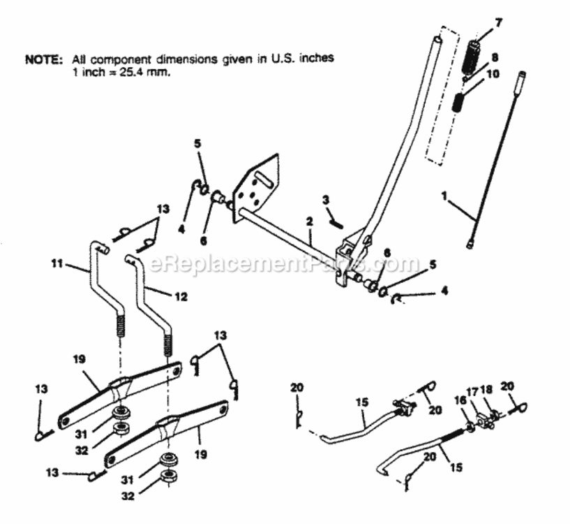 Page H Diagram and Parts List for WE125N38A 1999 And Before Husqvarna Lawn Tractor