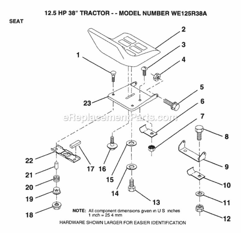 Page L Diagram and Parts List for WE125R38A 1993 Husqvarna Lawn Tractor